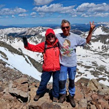 Marion and Alfred on top of 4348 meters high Quandary Peak